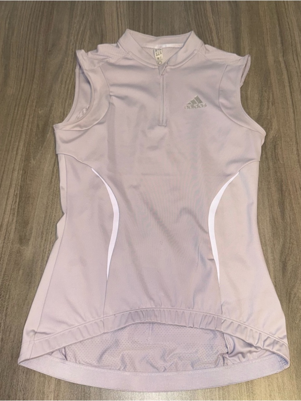 Adidas Active Lavender Sleeveless Zip Polo Size Small